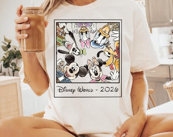 Retro Disneyworld 2026 Comfort Colors® Shirt, Retro Walt Disney Shirt, Disney Matching Shirt, Disney Vacation Shirt, Mickey And Friends Tee