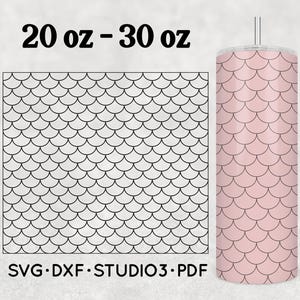 Mermaid Tail SVG, 20oz 30oz Skinny Tumbler Template, Geometric Pattern, Tumbler Wrap Cricut Cut File, DXF Digital Download