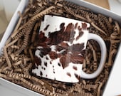 11oz - 15oz Cowhide Mug Sublimation Design, Cowhide Western Mug Sublimate Designs, Cricut Mug Press Wrap PNG File, Digital Download