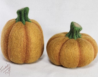 Custom OOAK Needle Felt Pumpkin - Fall Decoration - Halloween Decor - Autumn Desk Toy - Stress Toy