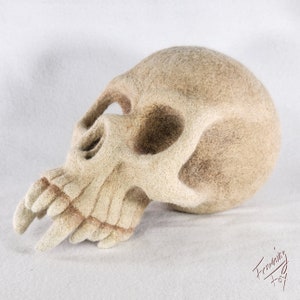 Ancient Vampire Skull Figure - needle felt - handmade skeleton head