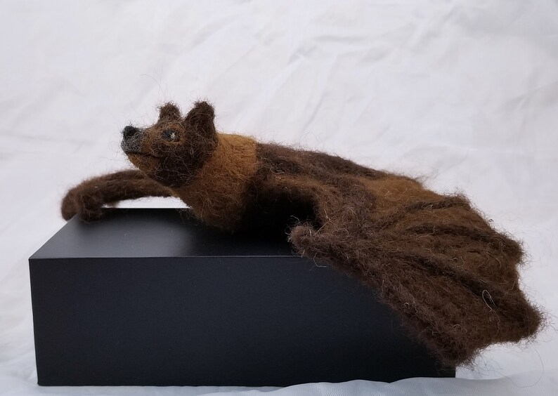 custom bat fruit bat plush Bat figure- needle felt snimal small brown bat