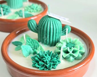 Handgemachte Kerze in Kaktusform – Naturwachs – originelle Dekoration und umweltfreundliches Geschenk zum Geburtstag oder zu Weihnachten