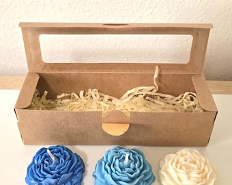 Duftkerzen in Rosenform – 100% Naturwachs – Handgefertigt – Muttertagsgeschenk, Geburtstagsgeschenk, Weihnachtsgeschenk, romantische Dekoration