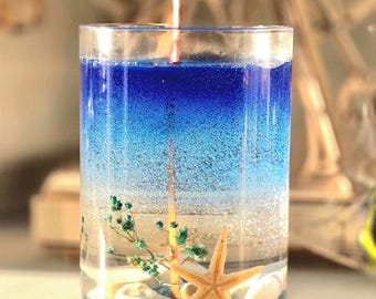 Handgemachte Ozeankerze, naturbelassen, perfekt für Geburtstage, ein originelles Geschenk zum Muttertag, Valentinstag, Weihnachten