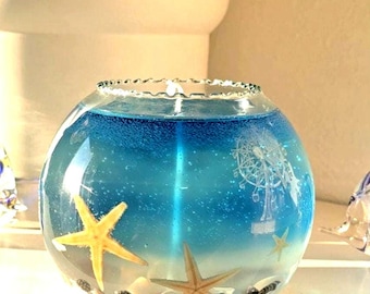 Handgemachte Aquariumkerze - Originelles Geschenk inspiriert vom Meer, Originelles Geschenk zum Geburtstag, Weihnachten, Muttertag, Valentinstag