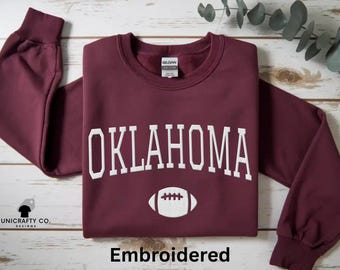 Oklahoma Football Embroidered Sweatshirt | Stadium Outfit Gift