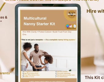 Multikulturelles Nanny Einstellung Kit | Familienkultur, Vertrag, Vorstellungsgespräch Fragen (Instant Download)