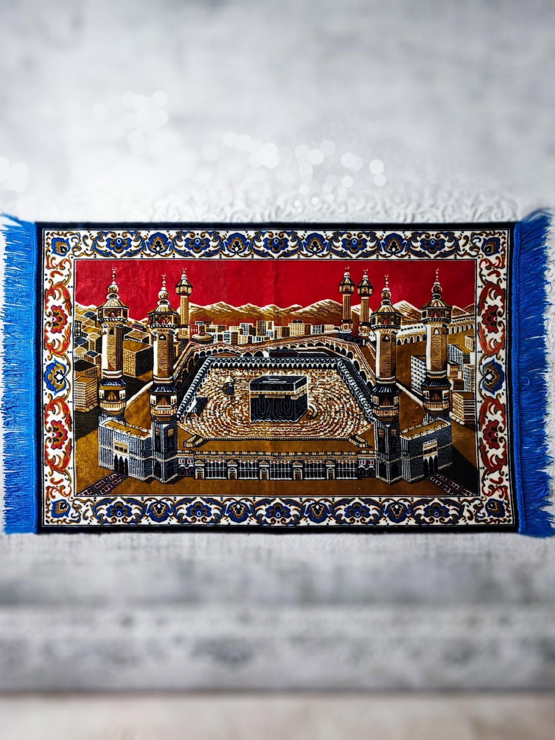 Vintage Islamic Velvet Wall Hanging Rug | Kaaba Tapestry | 1960s Muslim ...