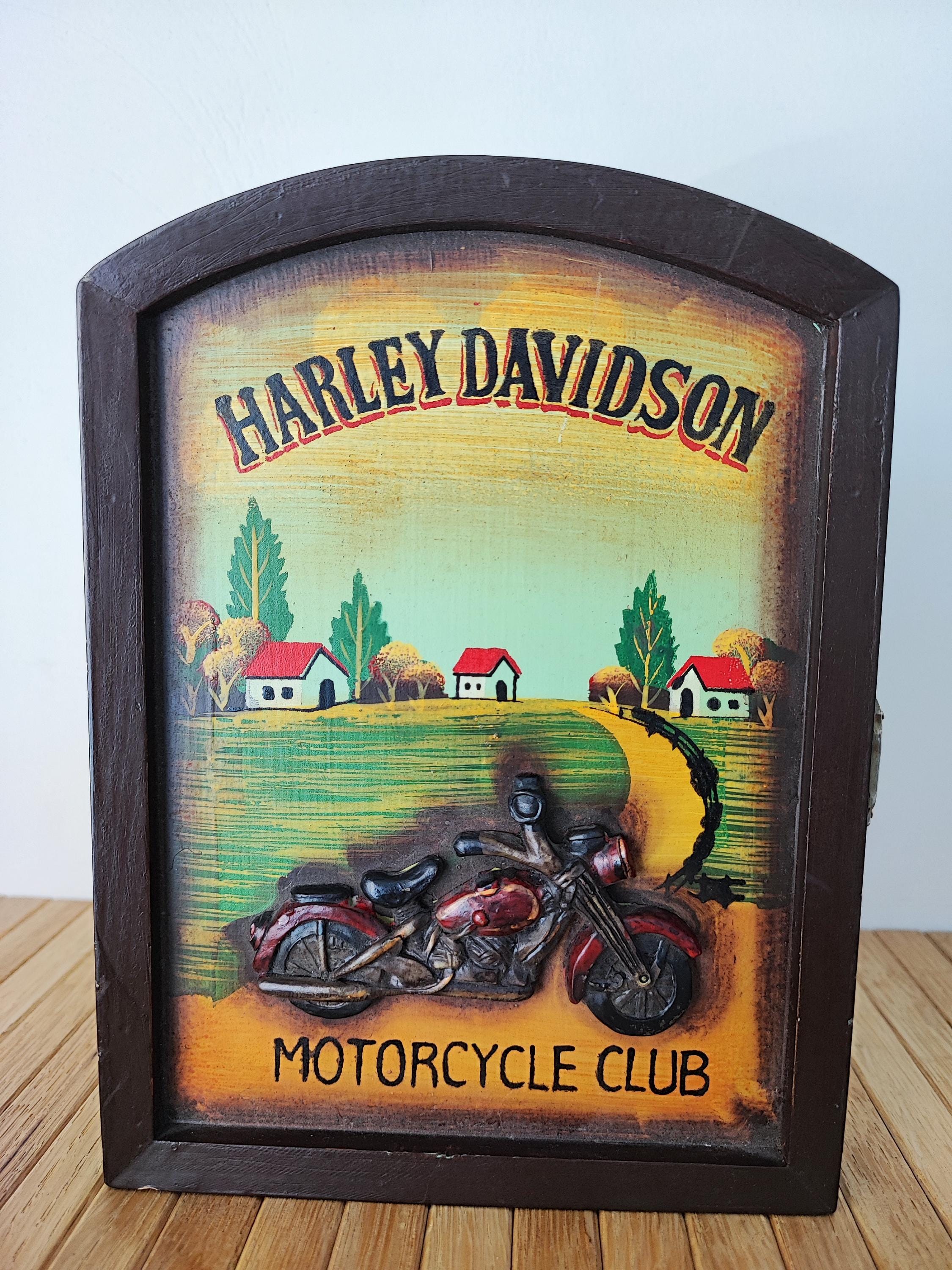 Old Motorcycle Book Rack Vintage Motorcycle Desk Set: Handmade Wooden Pen Holder, Bookends & Key ...