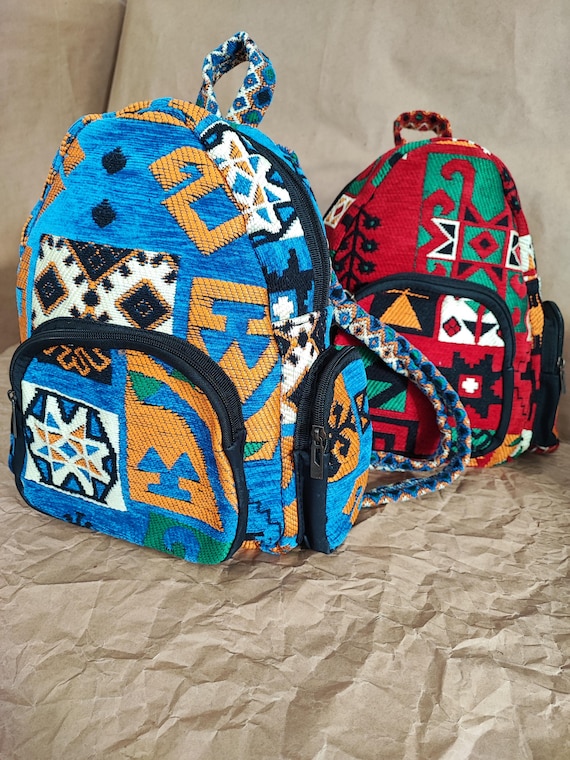 Vibrant Boho Kilim Pattern Backpack With Ethnic Patterns  display picture 1
