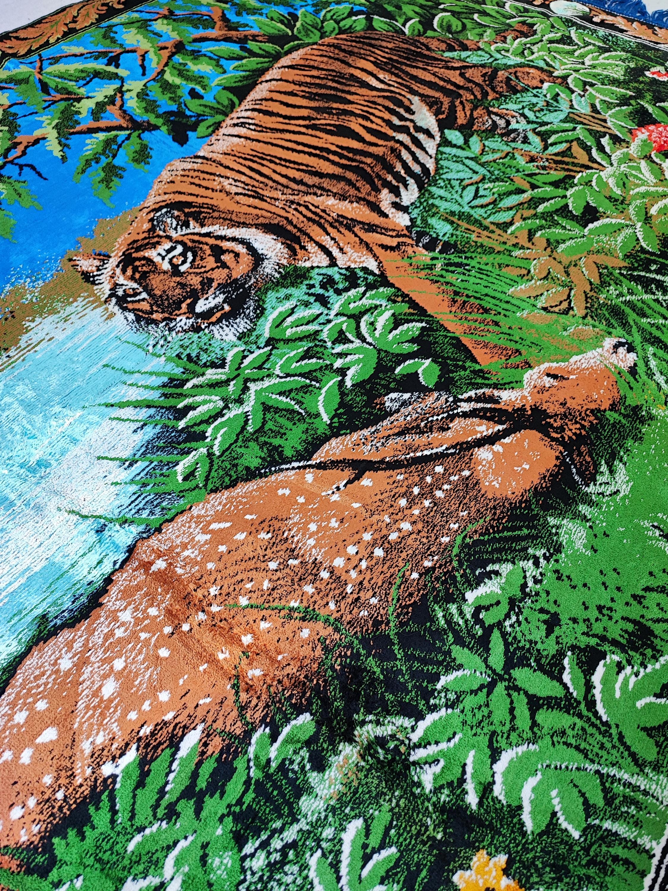 70s Vintage Tiger Rug (60.6