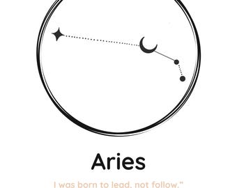 Fire Sign Zodiac Printable Set – Aries Leo Sagittarius Boho Wall Art