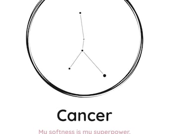 Water Sign Zodiac Printable Bundle – Cancer Scorpio Pisces Boho Wall Art