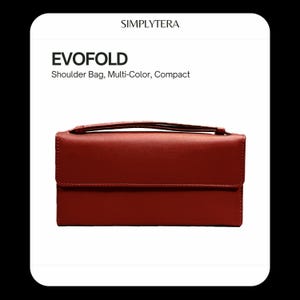 SimplyTera Red Genuine Leather Top Handle Clutch Bag – Elegant Evening Purse for Women – Minimalist Structured Handbag