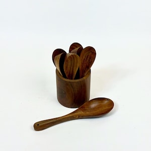 Handcrafted Wooden Spoon Set with Holder – Solid  Wood Utensils by SimplyTera | Rustic Kitchen Decor & Eco-Friendly Gift
