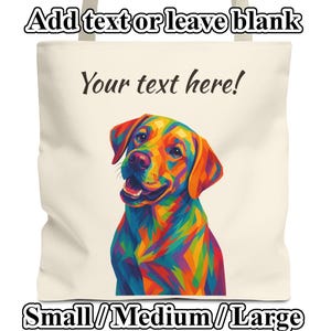 Personalized Labrador Retriever Tote Bag - 3 Sizes - Cute Reusable Shopping Bag for Dog Lovers