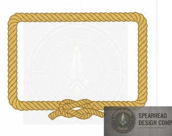 Borde de cuerda náutica SVG / Marco de nudo rectangular vectorial / Descarga digital para CNC, láser, Cricut, Silhouette y diseño gráfico