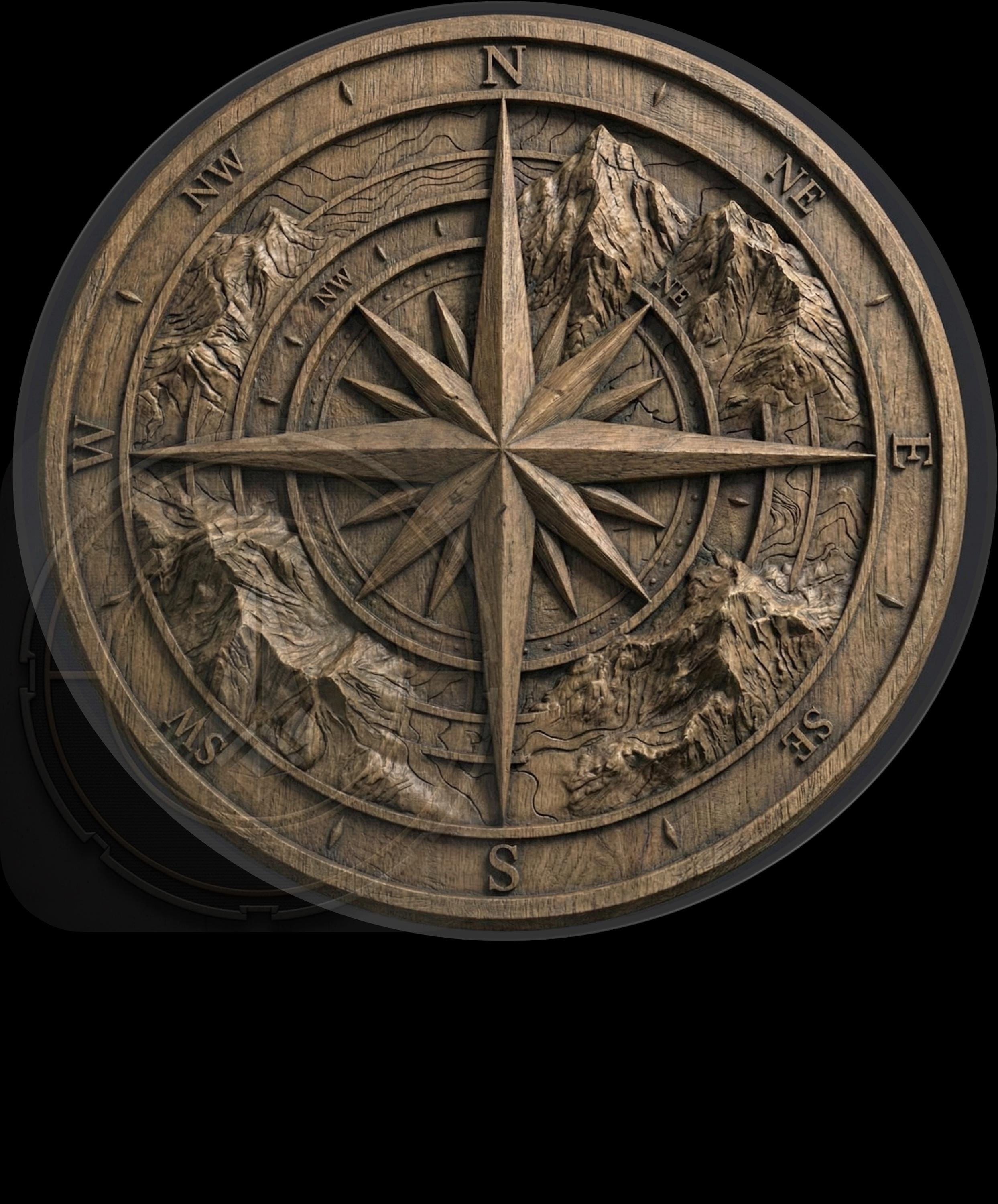 Compass Bundle 3D Relief Carving Files | Nautical Octopus & Alpine ...