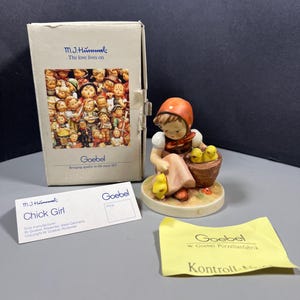 M.J. Hummel “Chick Girl” Figurine – Goebel Germany – With Box & COA