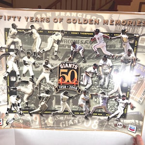 San Francisco Giants "Fifty Year of Golden Memories" Poster - 1958–2008 - Chevron Edition - 18 "x 24" - Neuer Zustand