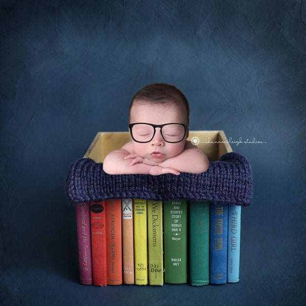 Digital Backdrops, Props (Baby Newborn Prop Digital Download) Nerd Glasses, Books, Background, Smart Baby