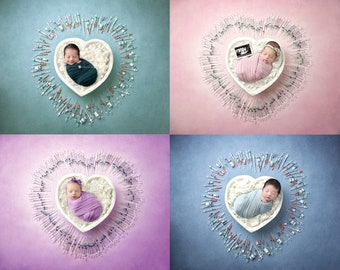 IVF Rainbow Baby Digital Backdrop, Newborn Photography Prop (Digital Download)