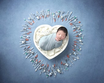 IVF Baby Junge Digitaler Hintergrund, Regenbogen Baby Prop (Digitaler Download)