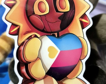 Plush Eclipse Poly Heart Vinyl Sticker