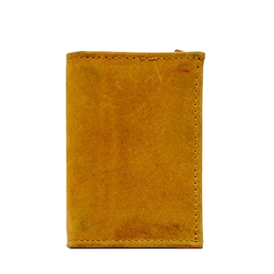 Tarjetero de piel marrón hecho a mano / Cartera vertical fina para hombre / Piel auténtica suave / Cartera de bolsillo minimalista / Cartera rústica de uso diario