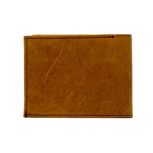 Minimalist Braun Leder Bifold Brieftasche für Männer | Schlanke Vintage-Look | Kompaktes handgemachtes Design | Geschenk für Ihn | RFID-sicher