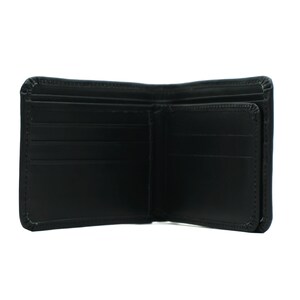 Cartera clásica de cuero negro para hombre / Cartera delgada plegable con ranuras para tarjetas / Cartera minimalista de cuero genuino / Regalo para el día a día.