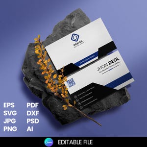 Sjabloon voor moderne visitekaartjes | Bewerkbaar canva- en PSD-bestand | Minimalistische afdrukbare kaart | Digitale download voor persoonlijk en zakelijk gebruik