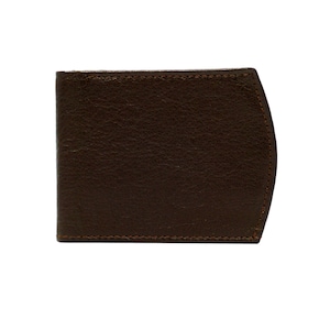Cartera clásica plegable de cuero marrón oscuro para hombre / Cartera delgada hecha a mano con tarjetero / Cartera minimalista para hombre / Regalo para él