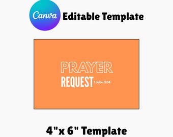 Prayer Request Card Template | Editable Canva + Printable PDF | Church Guest & Ministry Resource
