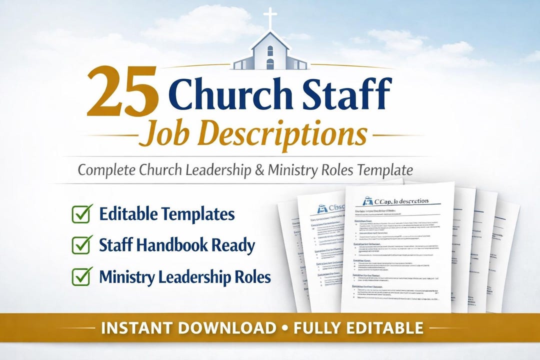25 Editable Church Staff Job Descriptions | Ministry Leadership Roles ...