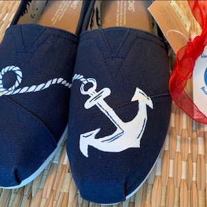 Hand Painted TOMS Anchor Design