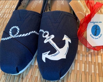 Hand Painted TOMS Anchor Design