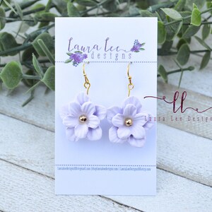 READY TO SHIP Earrings, Lavender Earrings, Flower Earrings, Handmade Earrings, Everyday Earrings, Lightweight Earrings, Purple Earrings