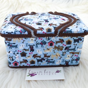 Nursery Wipe Case, Dogs on Blue Nursery Baby Wipe Case, Baby Shower Gift, Diaper Wipe Case, Large Wipe Tub, Baby Shower Gift, Dog Wipe Case