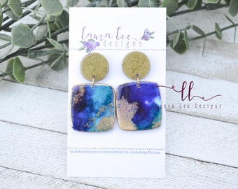 READY TO SHIP Earrings, Clay Earrings, Galaxy Earrings, Trendy Earrings, Handmade Earrings, Lightweight Earrings, Space Earrings