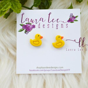 Duck Stud Earrings, Rubber Ducky Stud Earrings, Small Earrings, Handmade Clay Earrings, Everyday Earrings, Trendy Studs, Duck Duck Earrings