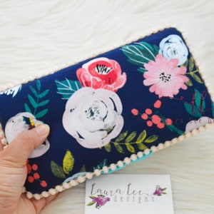 Diaper Wipe Clutch Blue Wipecase Navy Blue and Gray Triangles Travel Baby Wipe Case READY TO SHIP Wipe Holder Baby Shower Gift