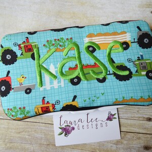 On The Farm Tractors Travel Baby Wipe Case, Diaper Wipe Case, Personalized Case, Baby Shower Gift, Wipe Holder, Monogram Wipe Clutch