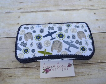 Diaper Wipe Clutch Blue Wipecase Navy Blue and Gray Triangles Travel Baby Wipe Case READY TO SHIP Wipe Holder Baby Shower Gift