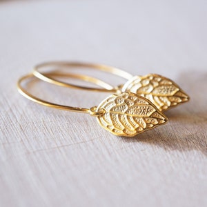 Gold Vermeil Leaf Earrings