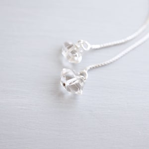 Herkimer Diamond, Sterling Silver Threader Earrings