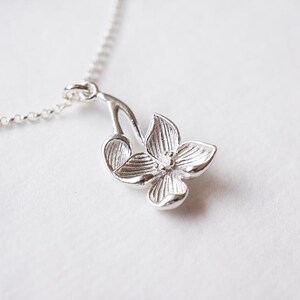 Sterling Silver Dogwood Flower Necklace