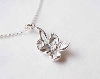 Sterling Silver Dogwood Flower Necklace