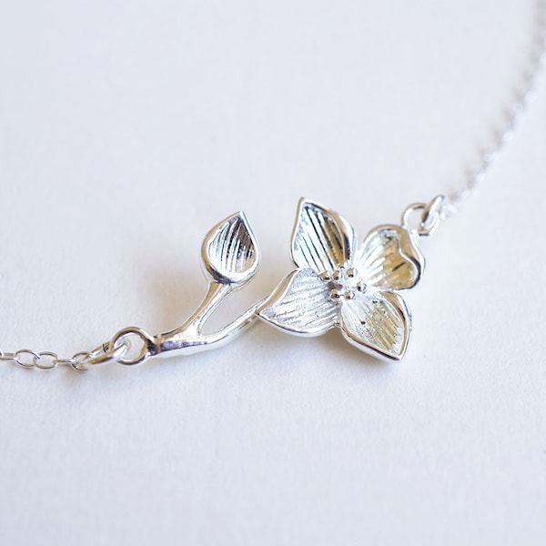 Sterling Silver Dogwood Blossom Necklace